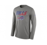 Men's Buffalo Bills Nike Heather Gray Legend Staff Practice Long Sleeves Performance T-Shirt
