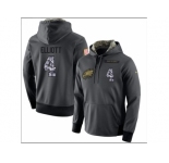 Men Philadelphia Eagles #4 Jake Elliott Stitched Black Anthracite Salute to Service Player Performance Hoodie