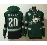 Men's Philadelphia Eagles #20 Brian Dawkins NEW Midnight Green Pocket Stitched NFL Pullover Hoodie