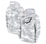 Men's Philadelphia Eagles 2024 Arctic Camo Salute To Service Club Fleece Pullover Hoodie
