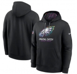Men's Philadelphia Eagles  2024 NFL Crucial Catch Club Black Performance Pullover Hoodie