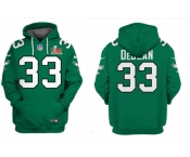 Men's Philadelphia Eagles #33 Cooper DeJean Green 2025 Super Bowl LIX Patch Pullover Hoodie