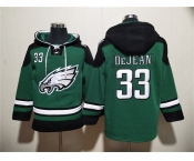 Men's Philadelphia Eagles #33 Cooper DeJean Green Ageless Must-Have Lace-Up Pullover Hoodie