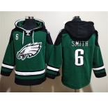 Men's Philadelphia Eagles #6 DeVonta Smith Green Lace-Up Pullover Hoodie