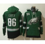 Men's Philadelphia Eagles #86 Zach Ertz NEW Midnight Green Pocket Stitched NFL Pullover Hoodie