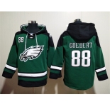 Men's Philadelphia Eagles #88 Dallas Goedert Green Lace-Up Pullover Hoodie