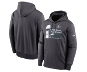 Men's Philadelphia Eagles Anthracite Super Bowl LIX Champions Locker Room Trophy Collection Fleece Pullover Hoodie