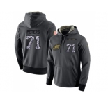 NFL Men's Nike Philadelphia Eagles #71 Jason Peters Stitched Black Anthracite Salute to Service Player Performance Hoodie