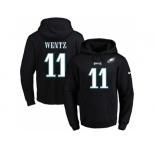 Nike Philadelphia Eagles #11 Carson Wentz Black Name & Number Pullover NFL Hoodie