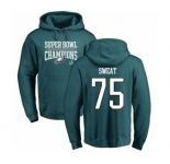 Nike Philadelphia Eagles #75 Josh Sweat Green Super Bowl LII Champions Pullover Hoodie