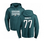 Nike Philadelphia Eagles #77 Michael Bennett Green Super Bowl LII Champions Pullover Hoodie