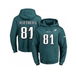 Nike Philadelphia Eagles #81 Jordan Matthews Midnight Green Name & Number Pullover NFL Hoodie