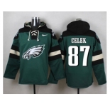 Nike Philadelphia Eagles #87 Brent Celek Green Player Pullover Hoodie