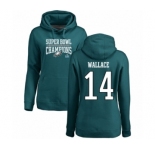 Women's Nike Philadelphia Eagles #14 Mike Wallace Green Super Bowl LII Champions Pullover Hoodie