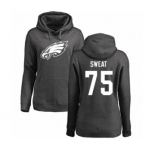 Women's Nike Philadelphia Eagles #75 Josh Sweat Ash One Color Pullover Hoodie