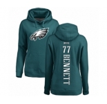 Women's Nike Philadelphia Eagles #77 Michael Bennett Green Backer Pullover Hoodie