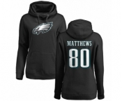 Women's Nike Philadelphia Eagles #80 Jordan Matthews Black Name & Number Logo Pullover Hoodie