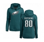 Women's Nike Philadelphia Eagles #80 Jordan Matthews Green Name & Number Logo Pullover Hoodie