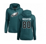 Women's Nike Philadelphia Eagles #80 Markus Wheaton Green Name & Number Logo Pullover Hoodie