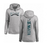 Women's Nike Philadelphia Eagles #94 Haloti Ngata Ash Backer Pullover Hoodie