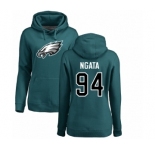 Women's Nike Philadelphia Eagles #94 Haloti Ngata Green Name & Number Logo Pullover Hoodie