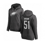 Women's Philadelphia Eagles #51 Zach Brown Ash One Color Pullover Hoodie