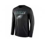 Men's Philadelphia Eagles Nike Black Legend Staff Practice Long Sleeves Performance T-Shirt