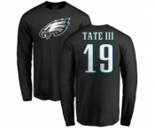 Nike Philadelphia Eagles #19 Golden Tate III Black Name & Number Logo Long Sleeve T-Shirt