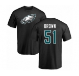 Philadelphia Eagles #51 Zach Brown Black Name & Number Logo T-Shirt