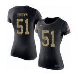 Women's Philadelphia Eagles #51 Zach Brown Black Camo Salute to Service T-Shirt