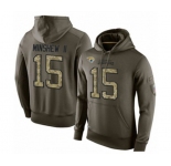 Football Men's Jacksonville Jaguars #15 Gardner Minshew II Green Salute To Service Pullover Hoodie