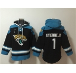 Men's Jacksonville Jaguars #1 Travis Etienne Jr. Black Ageless Must-Have Lace-Up Pullover Hoodie