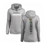 Football Women's Jacksonville Jaguars #15 Gardner Minshew II Ash Backer Pullover Hoodie