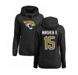 Football Women's Jacksonville Jaguars #15 Gardner Minshew II Black Name & Number Logo Pullover Hoodie