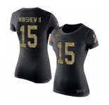 Football Women's Jacksonville Jaguars #15 Gardner Minshew II Black Camo Salute to Service T-Shirt