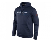 Denver Broncos Nike Blue KO Speed Wordmark Performance Hoodie Navy