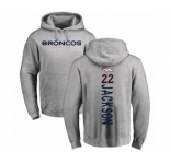 Football Denver Broncos #22 Kareem Jackson Ash Backer Pullover Hoodie