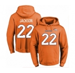 Football Men's Denver Broncos #22 Kareem Jackson Orange Name & Number Pullover Hoodie