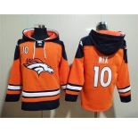Men's Denver Broncos #10 Bo Nix Orange Ageless Must-Have Lace-Up Pullover Hoodie