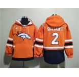 Men's Denver Broncos #2 Pat Surtain II Orange Ageless Must-Have Lace-Up Pullover Hoodie