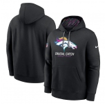 Men's Denver Broncos Black 2024 Crucial Catch Club Pullover Hoodie