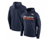 Men's Denver Broncos Nike Navy Sideline Circuit Pullover Performance Hoodie
