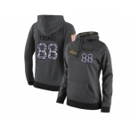NFL Women's Nike Denver Broncos #88 Demaryius Thomas Stitched Black Anthracite Salute to Service Player Performance Hoodie
