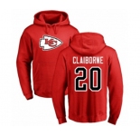 Football Kansas City Chiefs #20 Morris Claiborne Red Name & Number Logo Pullover Hoodie