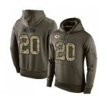 Football Kansas City Chiefs #20 Steven Nelson Green Salute To Service Men's Pullover Hoodie