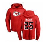 Football Kansas City Chiefs #25 LeSean McCoy Red Name & Number Logo Pullover Hoodie