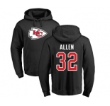 Football Kansas City Chiefs #32 Marcus Allen Black Name & Number Logo Pullover Hoodie