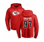 Football Kansas City Chiefs #97 Alex Okafor Red Name & Number Logo Pullover Hoodie