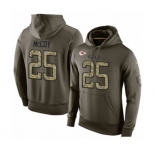 Football Men's Kansas City Chiefs #25 LeSean McCoy Green Salute To Service Pullover Hoodie