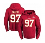Football Men's Kansas City Chiefs #97 Alex Okafor Red Name & Number Pullover Hoodie